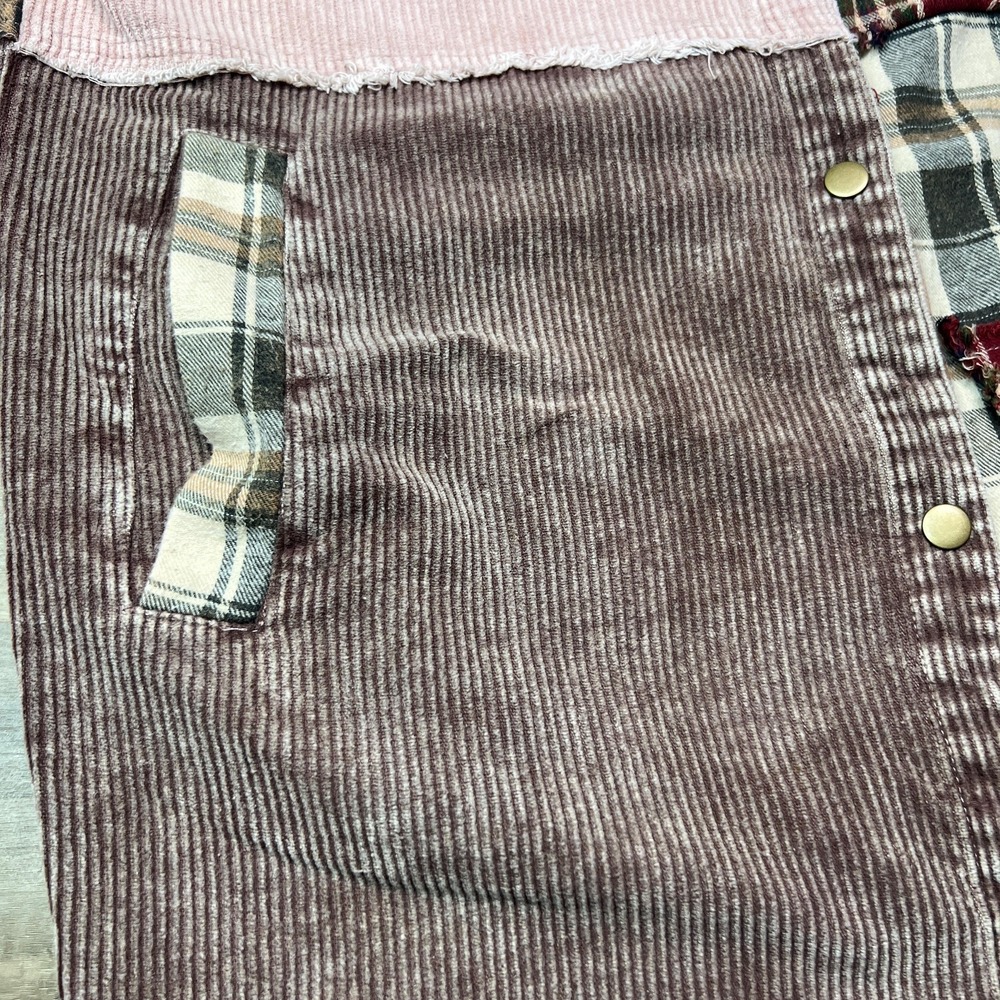 Oli &Hali Washed Patchwork Star Corduroy Jacket S – Plaid Flannel Boho Shacket R - Picture 15 of 16